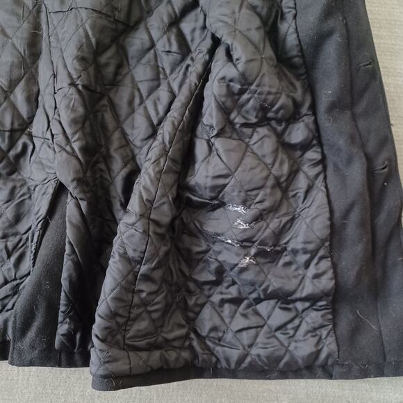 J.Crew Peacoat Mens L Black Wool Blend Military Style Heavyweight Button Front - Picture 9 of 11